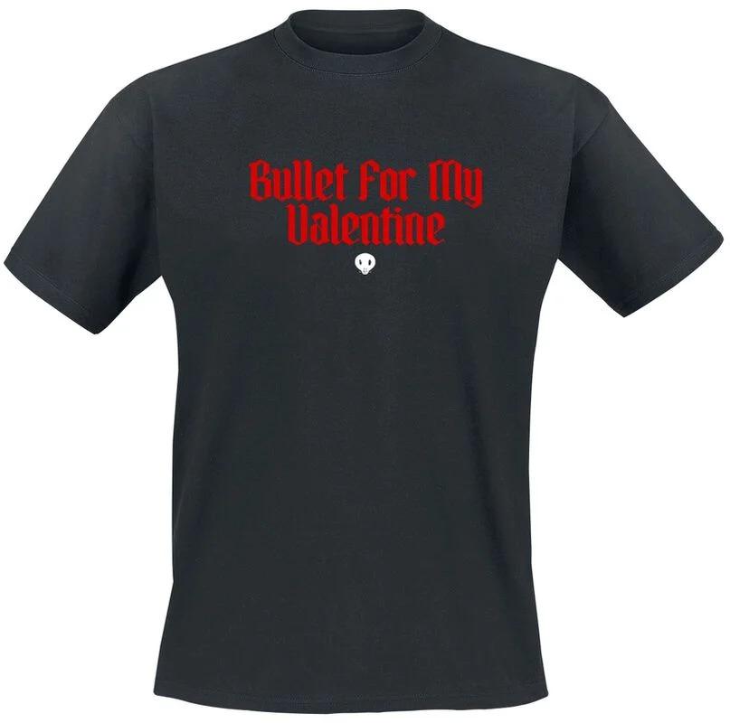 Bullet for My Valentine Knives Cut Divide Skull Rose Logo Print Cotton TShirt Metalcore Streetwear Unisex Crew Neck Tee