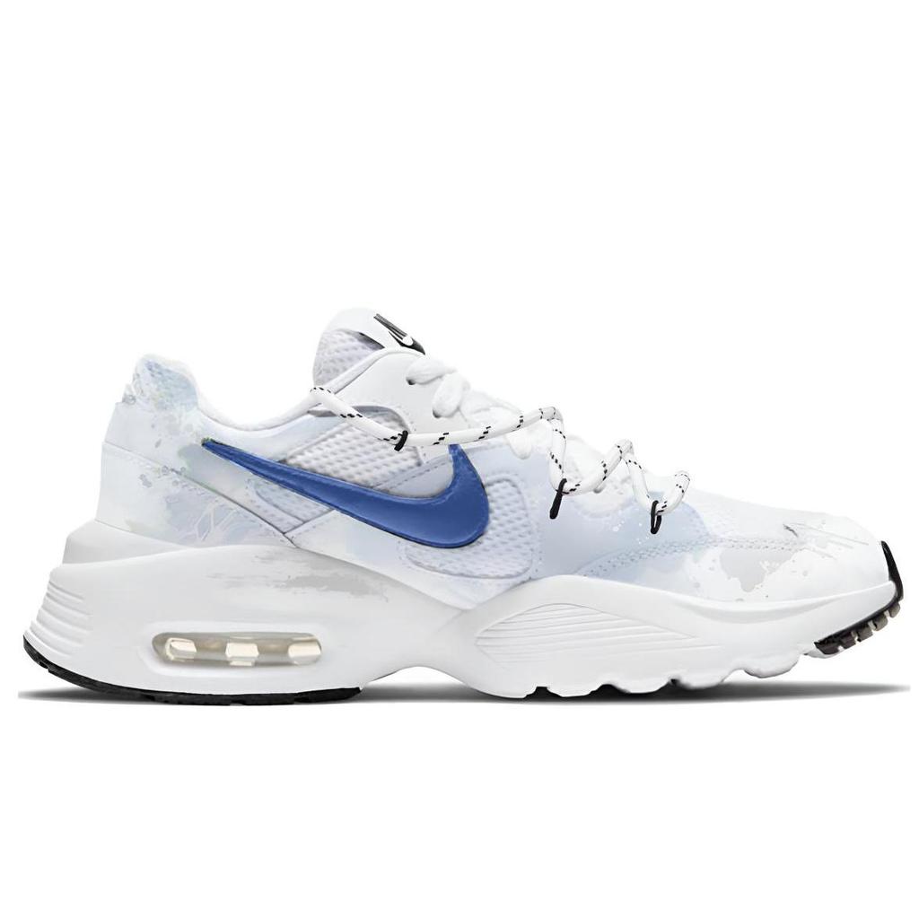 Nike Air Max Fusion Mesh Cushioning Low top Casual Running Shoes Men's White Blue CJ1670-102(Team2007-)