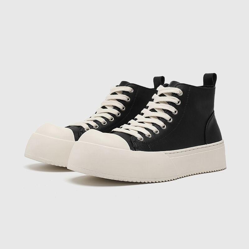Ароматные Board Shoes Уличный стиль Толстая подошва Derby Shoes Модные Мужские Повседневные Кожаные Холщовые Обувь Дышащие