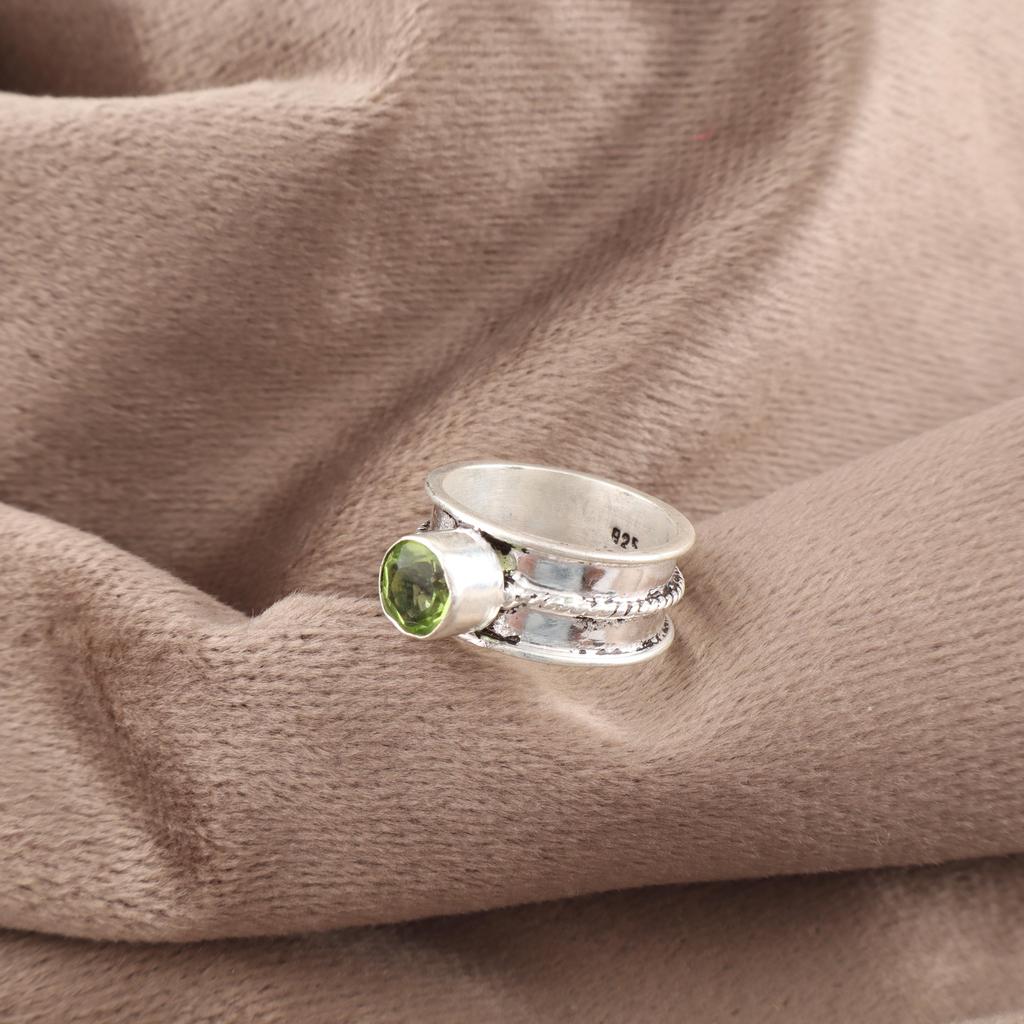 Peridot Ring Gemstone Jewelry, 925 Solid Sterling Silver Ring, Handmade Jewelry Birthstone Ring, Gift For Her