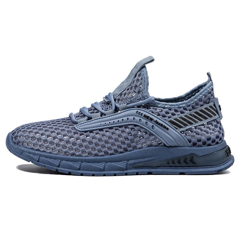 2023 New Fashion Summer Mesh Breathable 100 Mesh Hollow-out Thin Single Mesh Shoes for Men Running Light