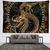 Темно-золотой дракон с узором гобелена на стене, абстрактное загадочное древнее искусство, гостиная, спальня, домашний декор