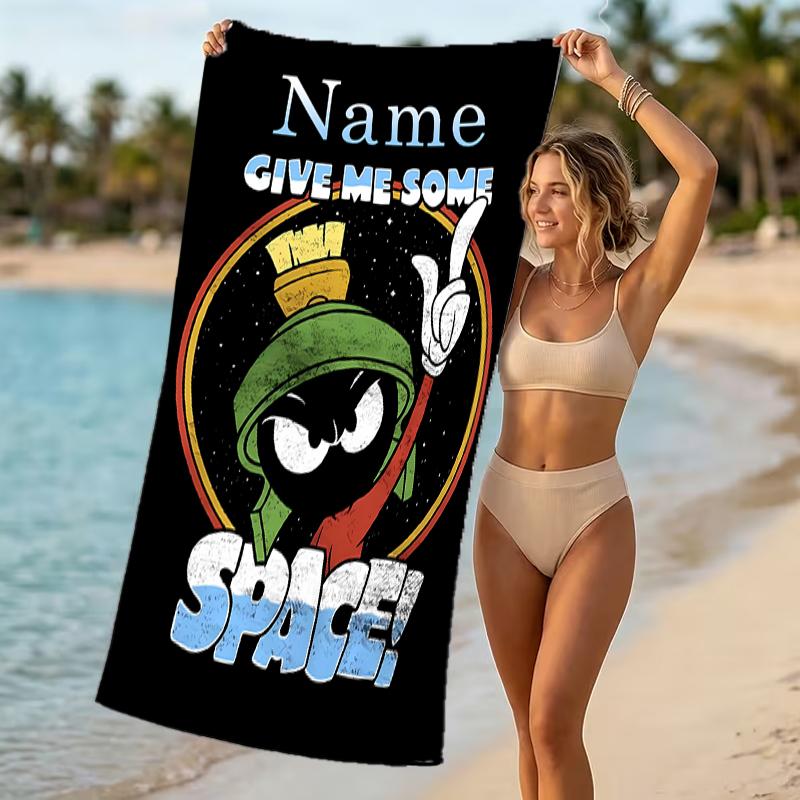 Customizable personalized beach towels Marvin the Martian themed designs.Suitable for the beach, yoga, sports;ideal as beach accessories