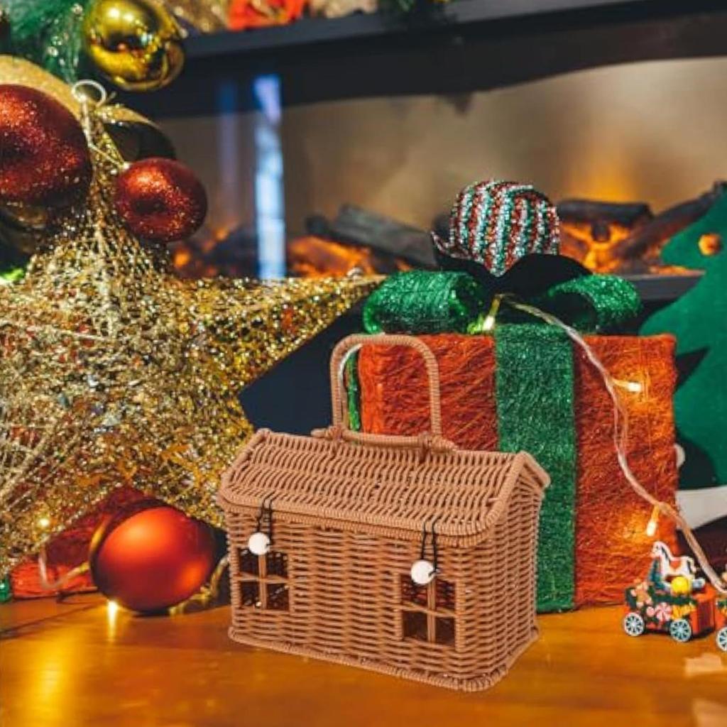 Плетеные Корзины Для Хранения Форма Домика Портативный Органайзер Корзины Для Хранения Для Полок Для Шкафа Кладовки Прачечной Детской Комнаты Игрушек