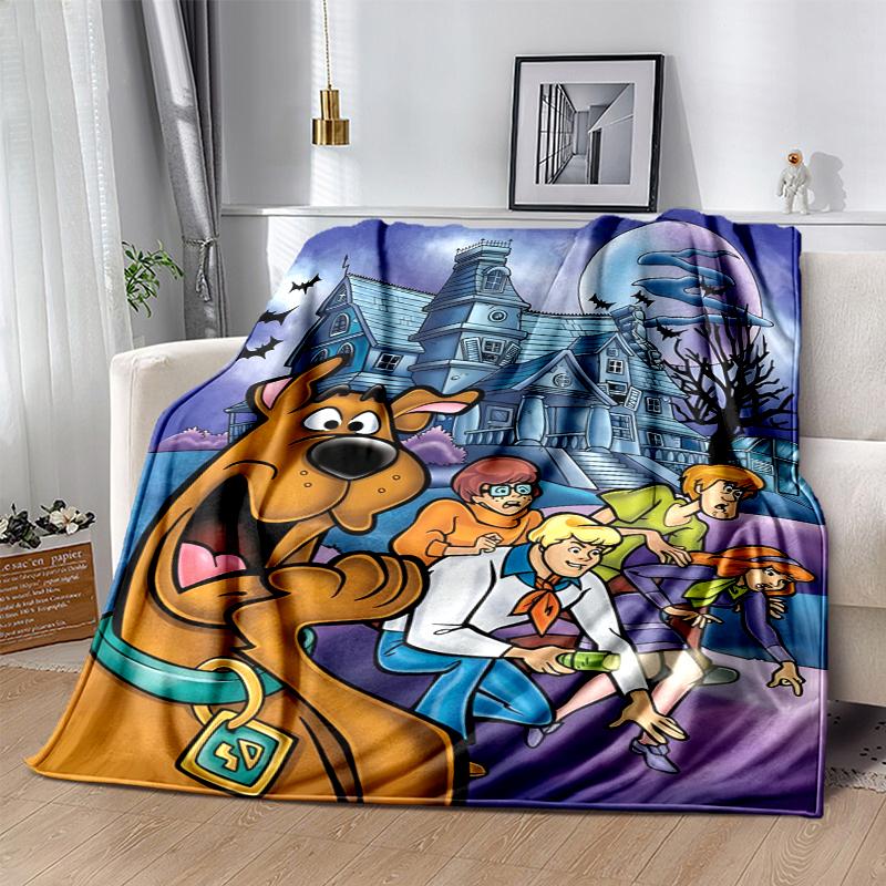 Scooby Doo Flannel Blanket Soft Warm All-Season Throw, Design for Camping, Car Travel, Hiking Sofa, Bed, Office Perfect Gift for Parties