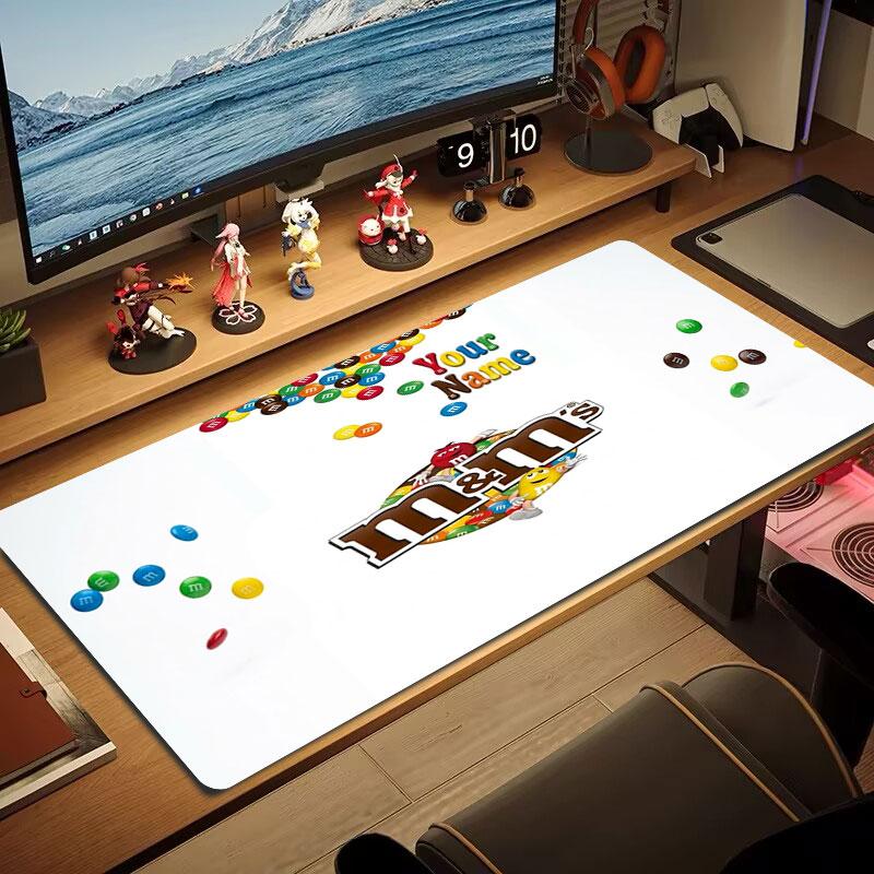 M&M's Custom Name Large Size Mouse Pad Large Gaming Table Cushion Non-slip Laptop Tablet Big Mousepad XXL Mat Mini PC Playmat With Lock edge