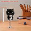 Yousheng 2D Acrylic Cat Bobblehead Bouncing Cat Decoration Cartoon Cat Ornament with Spring for Car Dashboard Desk Decor