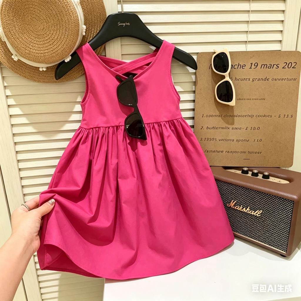 Girls Summer Hollow Out Slim Fit Camisole Dress Sleeveless Korean