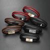 Men's Vintage Braided Leather Bracelet with Magnetic Clasp