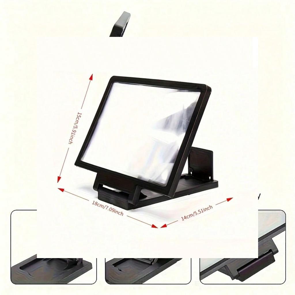 3D Mobile Screen Amplifier - Dual Screen HD Amplifier with Portable Hands Free Stand Suitable for Smartphones/Tablets Can Ampl 1