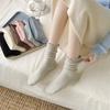 Осенне-зимние толстые теплые женские носки шерстяные кашемировые длинные термоноски женские повседневные однотонные японские милые носки с оборками