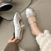 Inner Height Increase Bow Bag Head Half Slippers Women Wear Outside Summer Night Wind Lazy People Pedal Mary Jane Shoes
