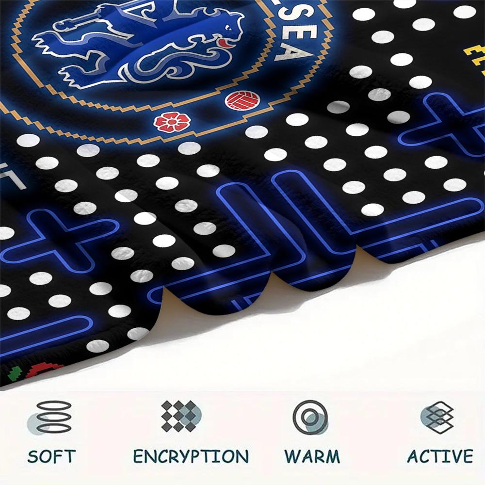 Custom Name Chelsea Football Club Flannel Blanket, High quality Comfortable for All Seasons, Home Decor, Warmth and Comfort