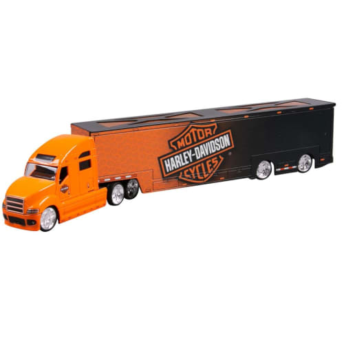 Maisto 1/64 Scale Trailer Truck Harley-Davidson Custom Orange Diecast Model Car 11516 (ORANGE)