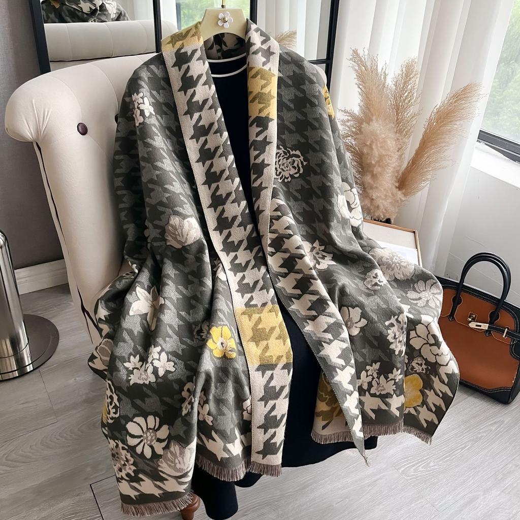 Тысячи Птичьих Сеток, Растения, Цветы, Камелии, Модный И Универсальный, Уверенный И Элегантный Теплый Шарф из Имитации Кашемира