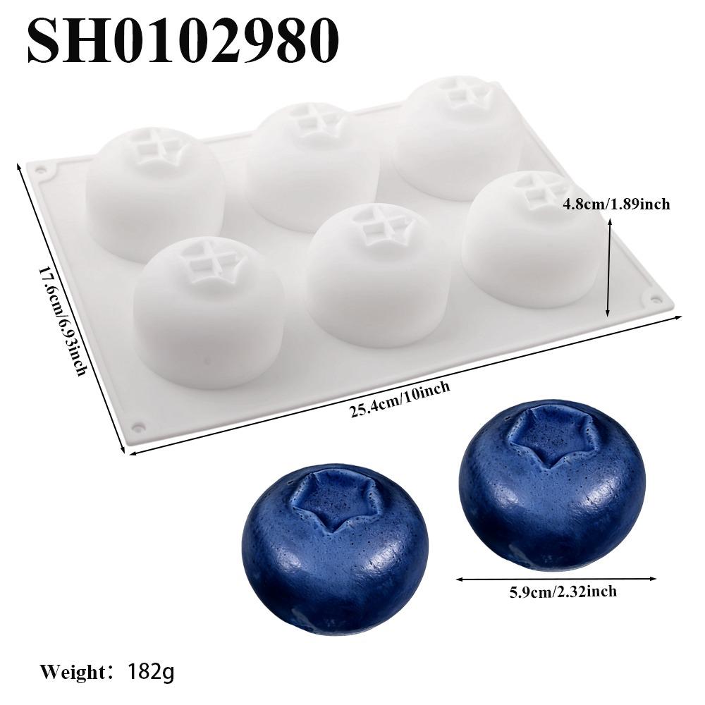 6 Cavity Blueberry Mousse Cake Mold Heat Resistant French Pastry Mold Chocolate
