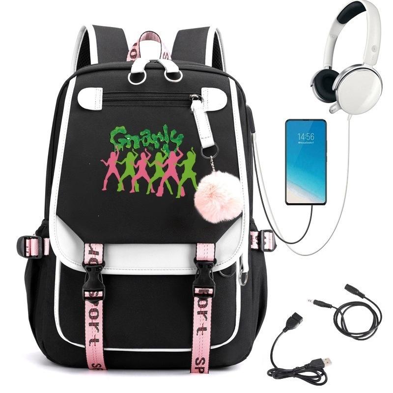 KATSEYE Fashion Laptop Backpack with USB Charging Port Student School Daypack 60123-12