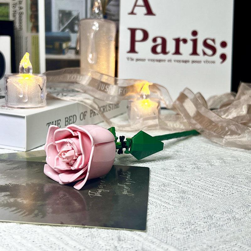 Трансграничные цветочные строительные блоки: Совместимый с Lego набор игрушек для сборки розы, подсолнуха и тюльпана