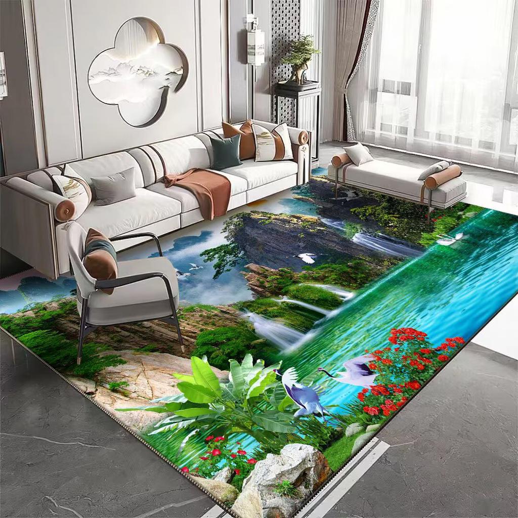 3D Natural Landscape Pattern Carpet for Living Room Non-slip Room Decoration Aesthetic Modern Lounge Rug Entrance Door Mat Rugs