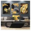 Nordic Plants Posters and Print Abstract Wall Art Wall Pictures for Living Room Modern Decor Black Golden Leaf Canvas Painting