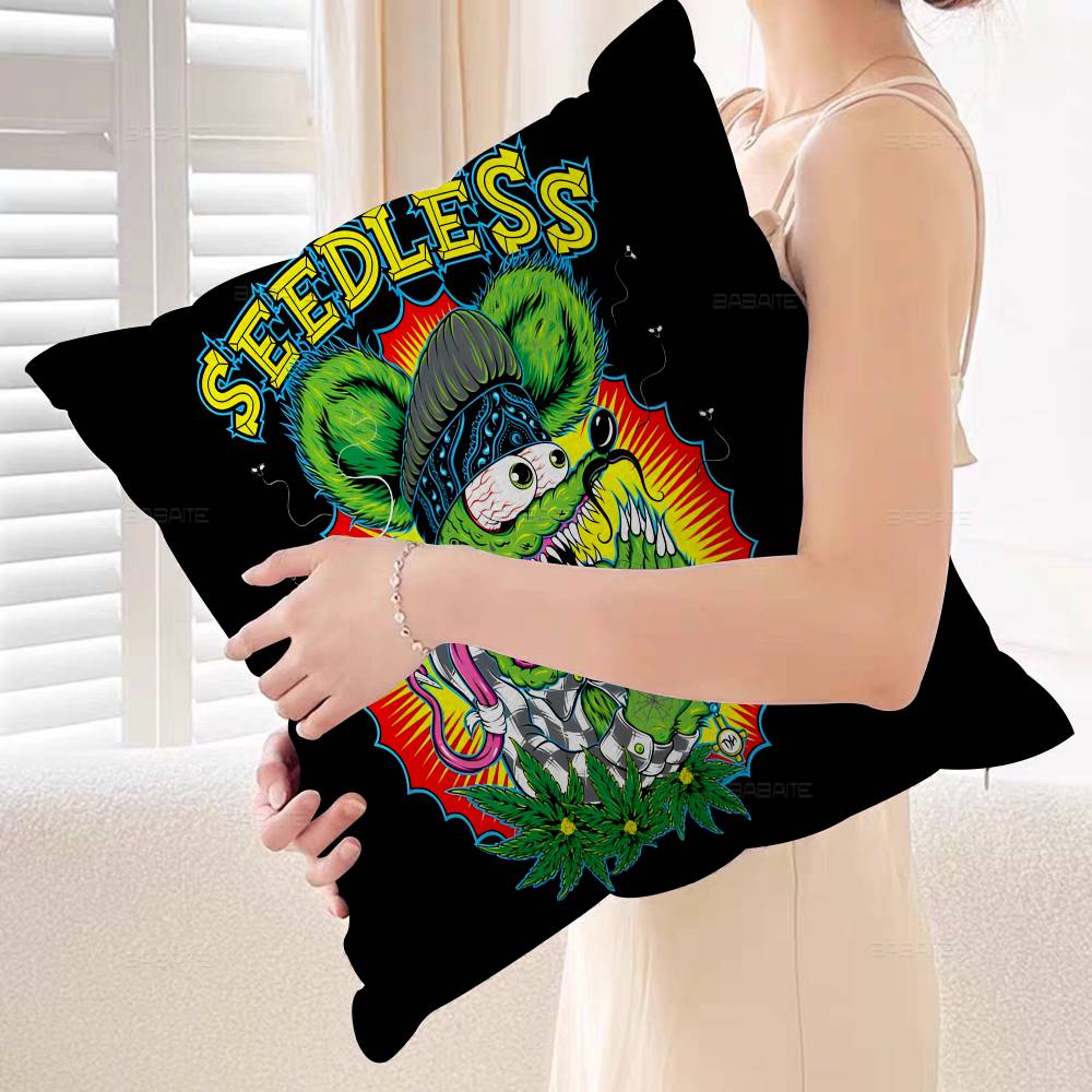 R-Rat Fink Cushion Cover Pillowcase Upholstery Sofa Throw Pillow Home Decor Pillowcas