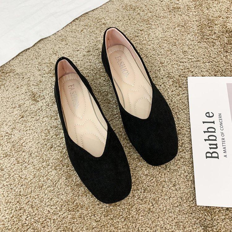 Женская обувь Doudou весна 2025 года, новые туфли с квадратным носком и неглубоким носком, мягкая подошва, универсальные женские туфли черного цвета для езды на работу, на плоской подошве