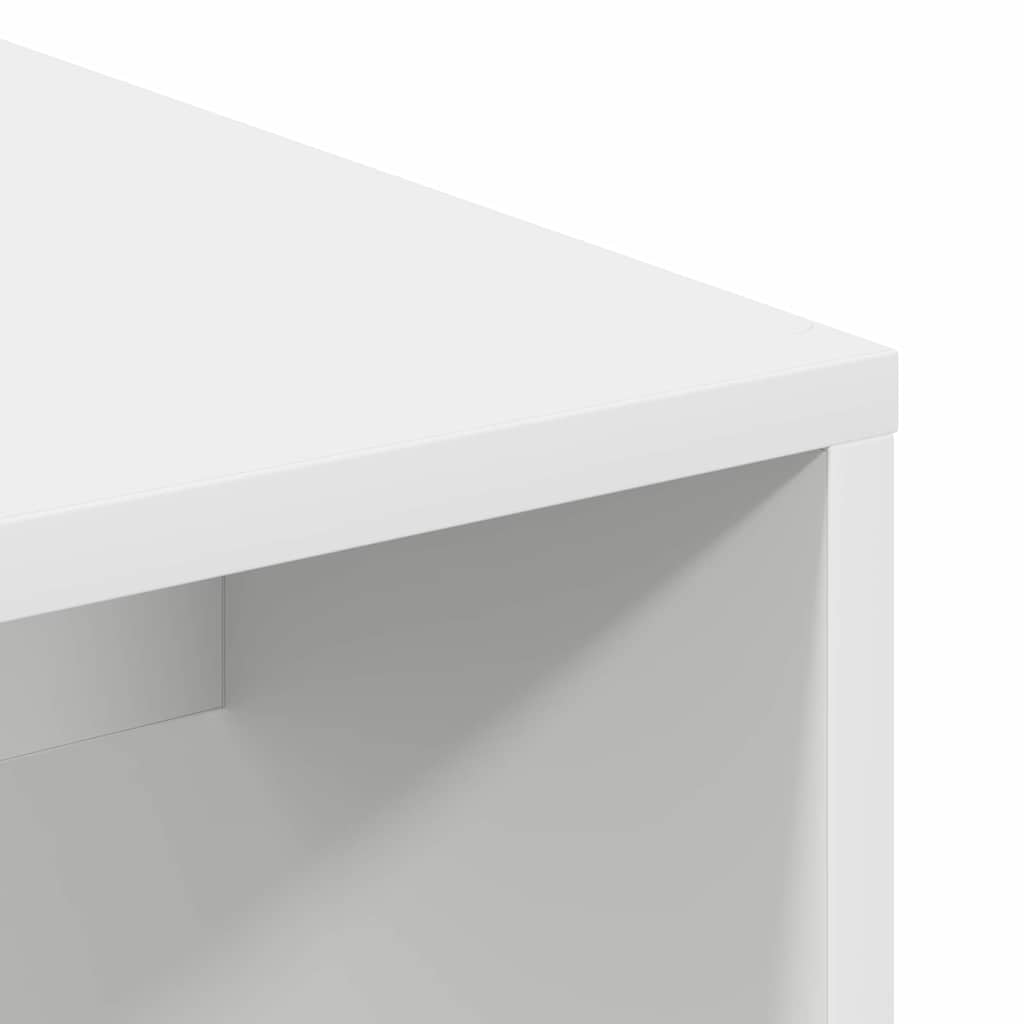 White Desk with Shelf 102 x 50 x 124 cm Engineered Wood
