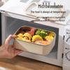 Корейский квадратный ланч-бокс из нержавеющей стали 304 с герметичной стеклянной крышкой - Подходит для микроволновой печи