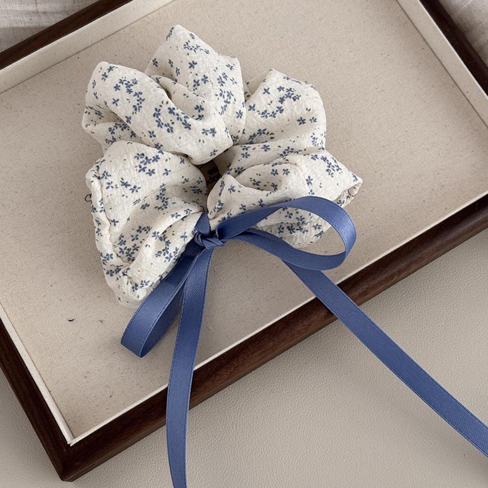 Нежные Милые Голубые Цветочные Скранчи Аксессуары для Волос Простые Резинки для Волос Женские Девичьи Держатели для Хвоста Резинки для Волос Завязки для Волос