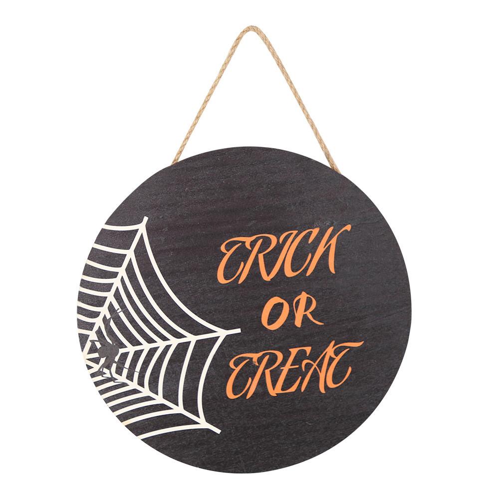 Charming Halloween Ghost Decoration Hanging Bat Wooden Sign For Party Decor