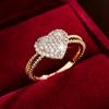 Элегантные розовые цирконы в форме сердца любви Помолвочные кольца для женщин Винтажное обручальное кольцо Ювелирное изделие Подарок на День матери