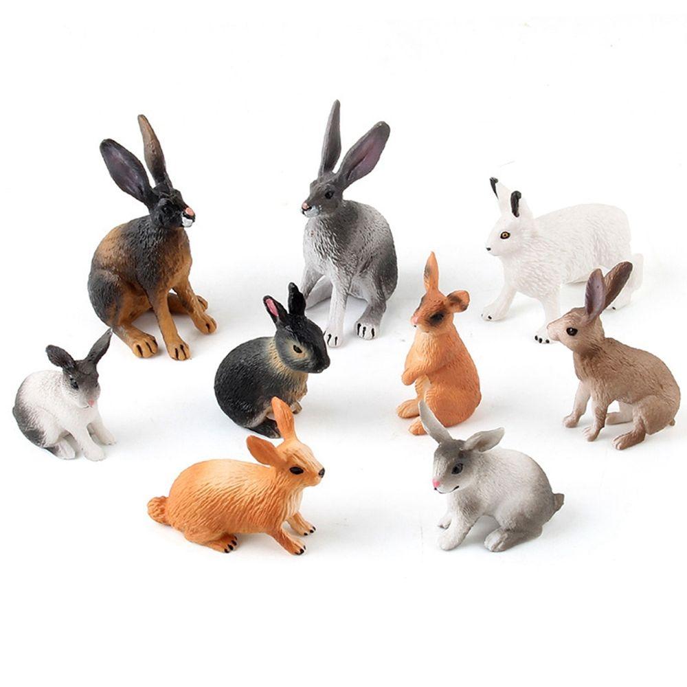 Rabbit Desktop Ornaments Simulated Zoo Rabbit Model Animal Figurine Home Decor Educational Toys