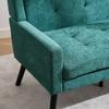 Premium Linen Bench (2-Seater) with Non-Slip Solid Wood Legs and Foam Cushions – Button-Tufted Accent Chair for Living Room, Bedroom and Office
