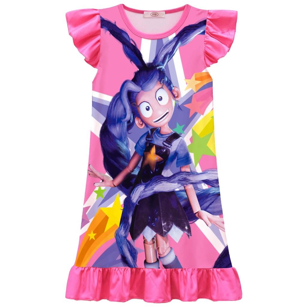 82621 Детское платье для девочек Bobi Time с принтом Лили, с оборками, повседневное