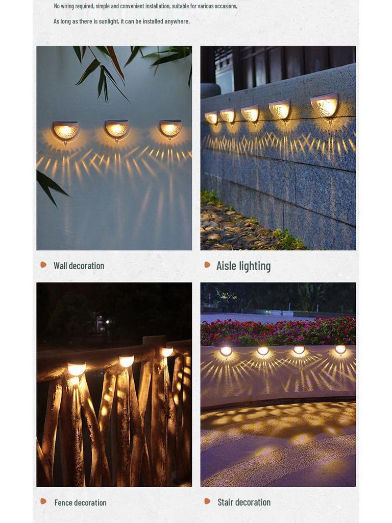Solar Waterproof Outdoor Lights – Automatic Dusk On for Garden, Lawn, Wall, and Fence Decoration.