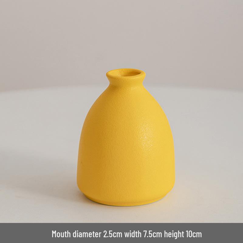 Современная минималистичная черная керамическая ваза для домашнего декора - Маленькая ваза для сухоцветов для гостиной