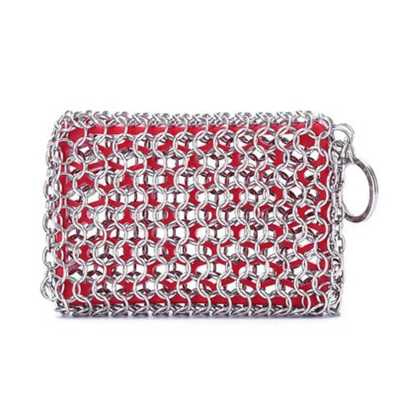 Однокольцевой очиститель для чугунной кухонной посуды, щетка для чистки, скребок для цепей из нержавеющей стали, сковорода, решетка, скребок для удаления ржавчины