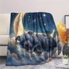 Cloud moon cat dog sleep Print Flannel Blanket,High quality Comfortable for All Seasons,Home Decor,Warmth and Comfort,Perfect for Christmas Gifts