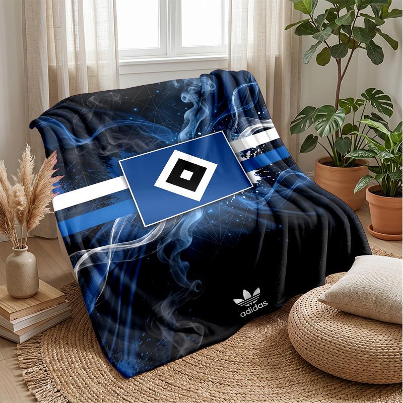 Hamburger SV Football Print Flannel Blanket, Soft Warm Lightweight Throw Blanket for Sofa Bed Camping