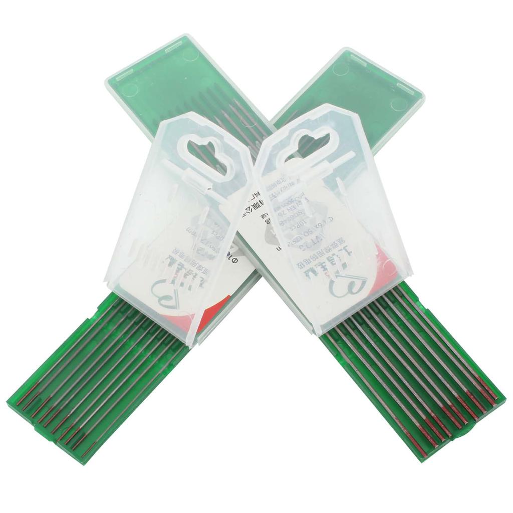 Сварочные вольфрамовые электроды Принадлежности для горелок TIG, упаковка из 10 шт. (Красный – 2% торированного вольфрама (WT20), 1/16 дюйма, 040 дюйма)