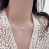 Butterfly Necklace Women's Light Luxury Premium Flash Diamond Clavicle Chain Autumn and Winter Versatile Necklace Jewelry