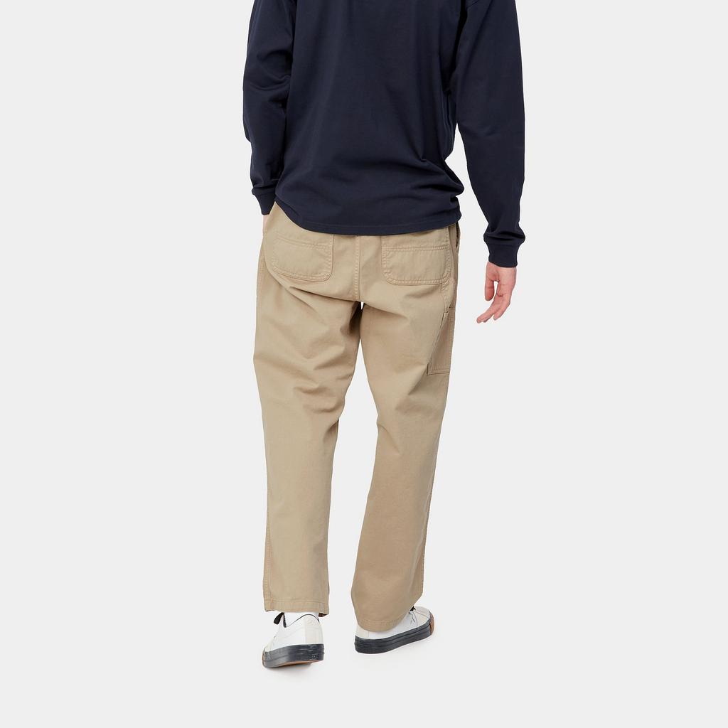 Carhartt WIP Однотонные брюки прямого кроя с высокой талией Классическая бирка с логотипом Широкие рабочие брюки Мужская одежда I029919-G1-GD