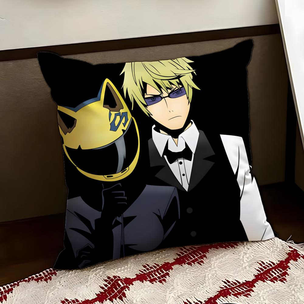 DDurarara Anime Cushion Cover Reversible Soft Durable Pillow Cover Home Car MultiScene Use for Daily Comfort