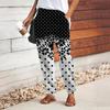 Женские брюки с 3D-принтом в горошек и цветочным принтом, свободные брюки со шнуровкой и эластичным поясом, повседневные длинные брюки с карманами