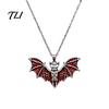 Anti Oxidation Zinc Alloy Jewelry Gothic Bat Halloween Accessory, Vintage Punk Necklace, Viking Spooky Spider Web Earrings Style Dangle Drop