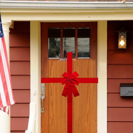 Рождественский подвесной бант на входную дверь, праздничные ленты, дверной подвес, DIY праздничный декор для упаковки подарков