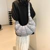 Soft Cotton Duffle Bag With Puffed Pattern And Single Strap For Casual Outings