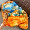 Print Satin Silk Square Scarf Hijab Women Bandana 90CM Headscarves Neckerchief Ladies Muffler Shawl Wrap Foulard Headband