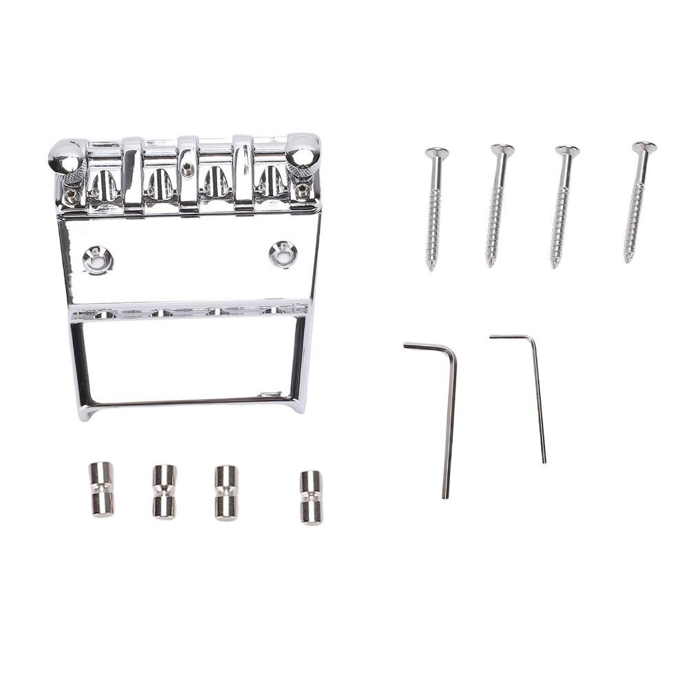 Silver Bass Bridge Metal Saddle Bridge Premium Bass Guitar Bridge For Guitar Repair