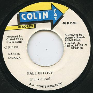 7-дюймовая пластинка FRANKIE PAUL - Fall In Love none Colin Fat Recor 1992 Ямайка Регги, Ска и Даб Б/У